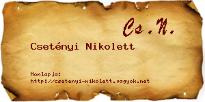 Csetényi Nikolett névjegykártya